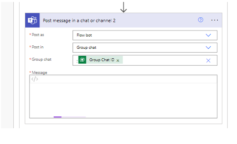 Teams notification action in Power Automate