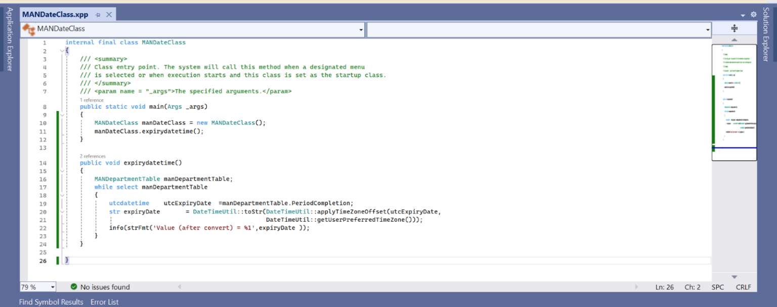 How to convert UTC Date Time to String using X++?